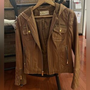 Michael Kors Tan Leather Jacket